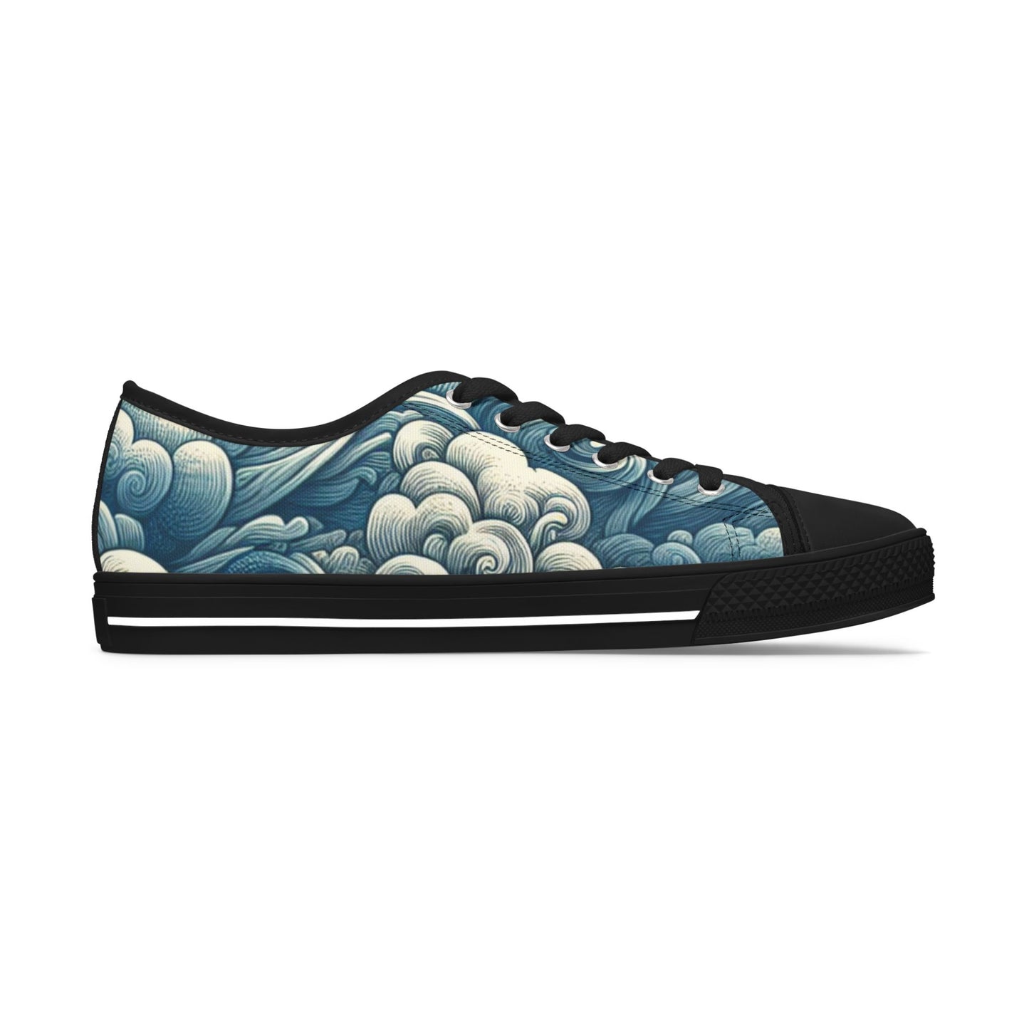 Women's Artistic Cloud Print Sneakers | Trendy Low-Top Shoes, Walking Sneakers, Casual Footwear, Gift for Her, Unique Sneaker Design