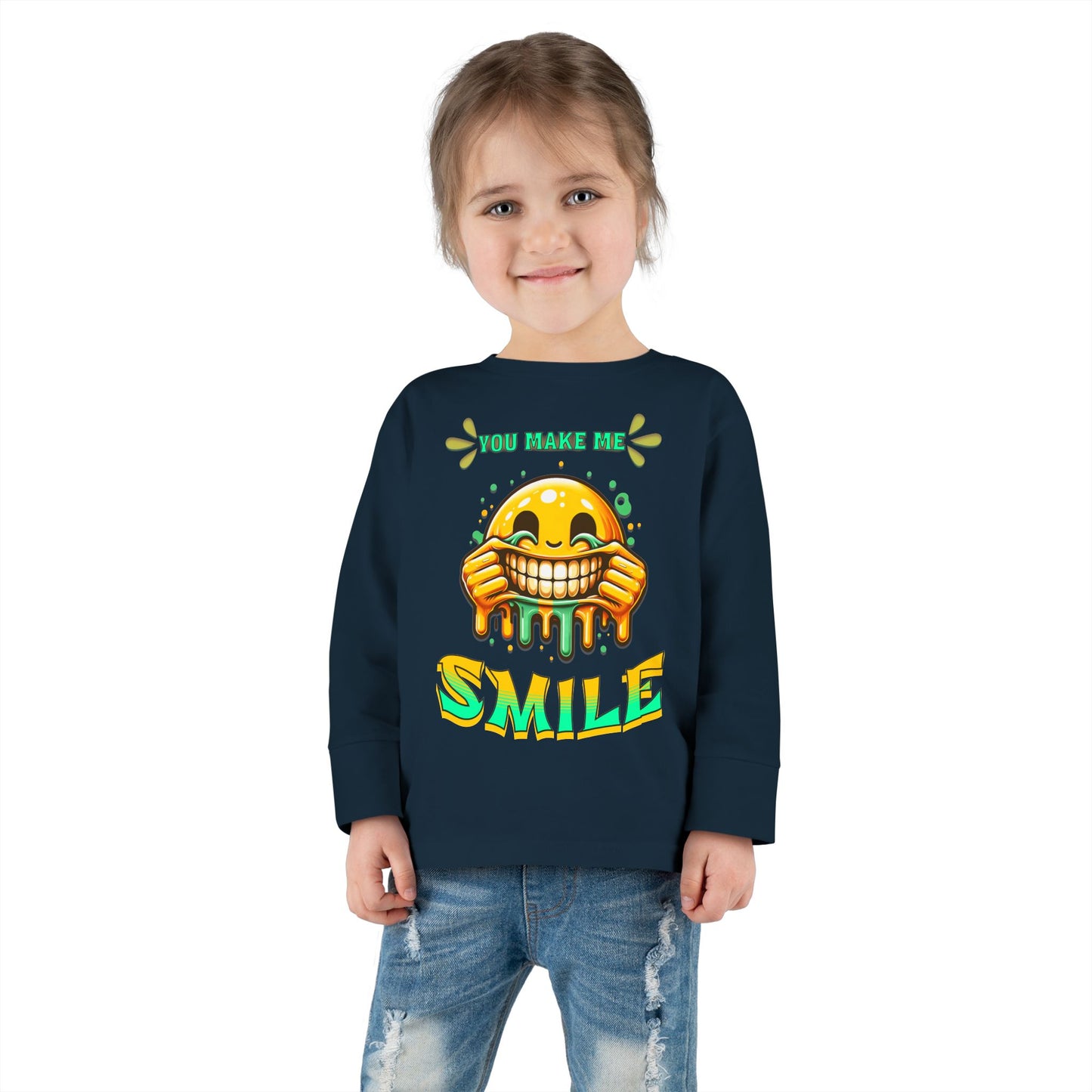 You Make Me Smile Toddler Long Sleeve Tee, Cute Kids T-Shirt, Joyful Nursery Clothing, Gift for Toddlers, Fall Fashion T-Shirts