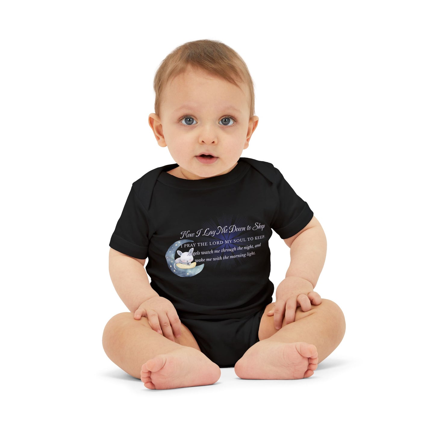 Cute Infant Jersey One Piece - "Now I Lay Me Down to Sleep" Baby Bodysuit, Newborn Baby Shower Gift, Onesie with a Nighttime Prayer