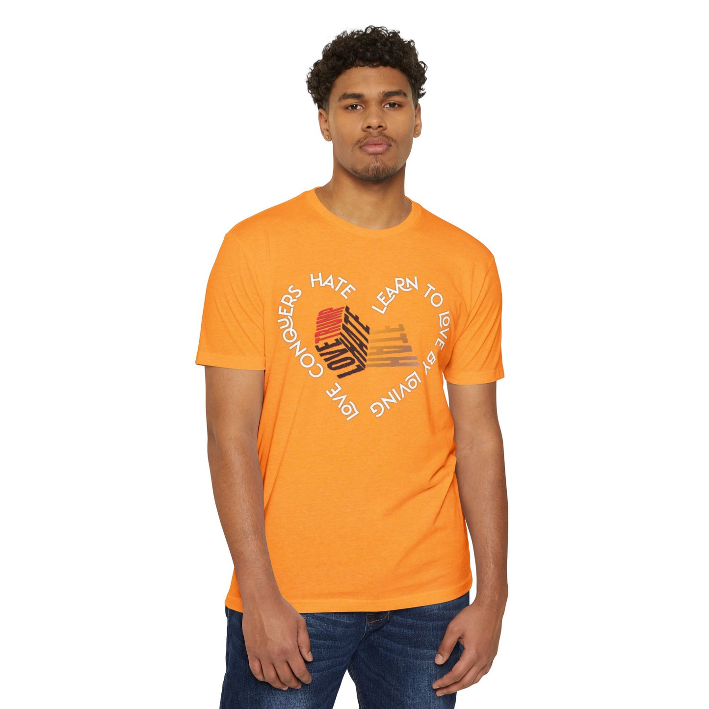 Vibrant Love Trump Hate Unisex T-Shirt, Graphic Tee for Casual Wear, Ideal for Gift, Summer Vibes, Celebration Style, Trendy Streetwear
