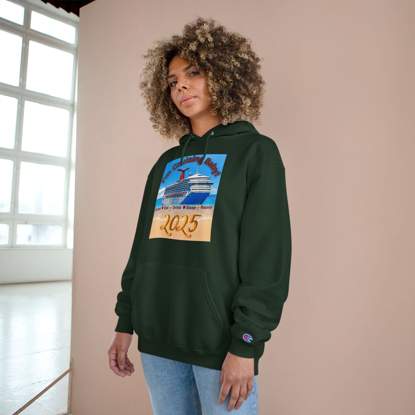 "I'm Cruising Baby 2025" Champion Hoodie, Men and Women Cruise Hoodie 2025, Bon Voyage Shirts 2025, Sailing Shirts