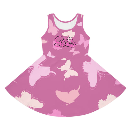 Girls' Princess Soft Purple Butterfly Sleeveless Sundress, Princess Dress for Girls 2T to XL, Cute Butterfly Dress for Toddlers