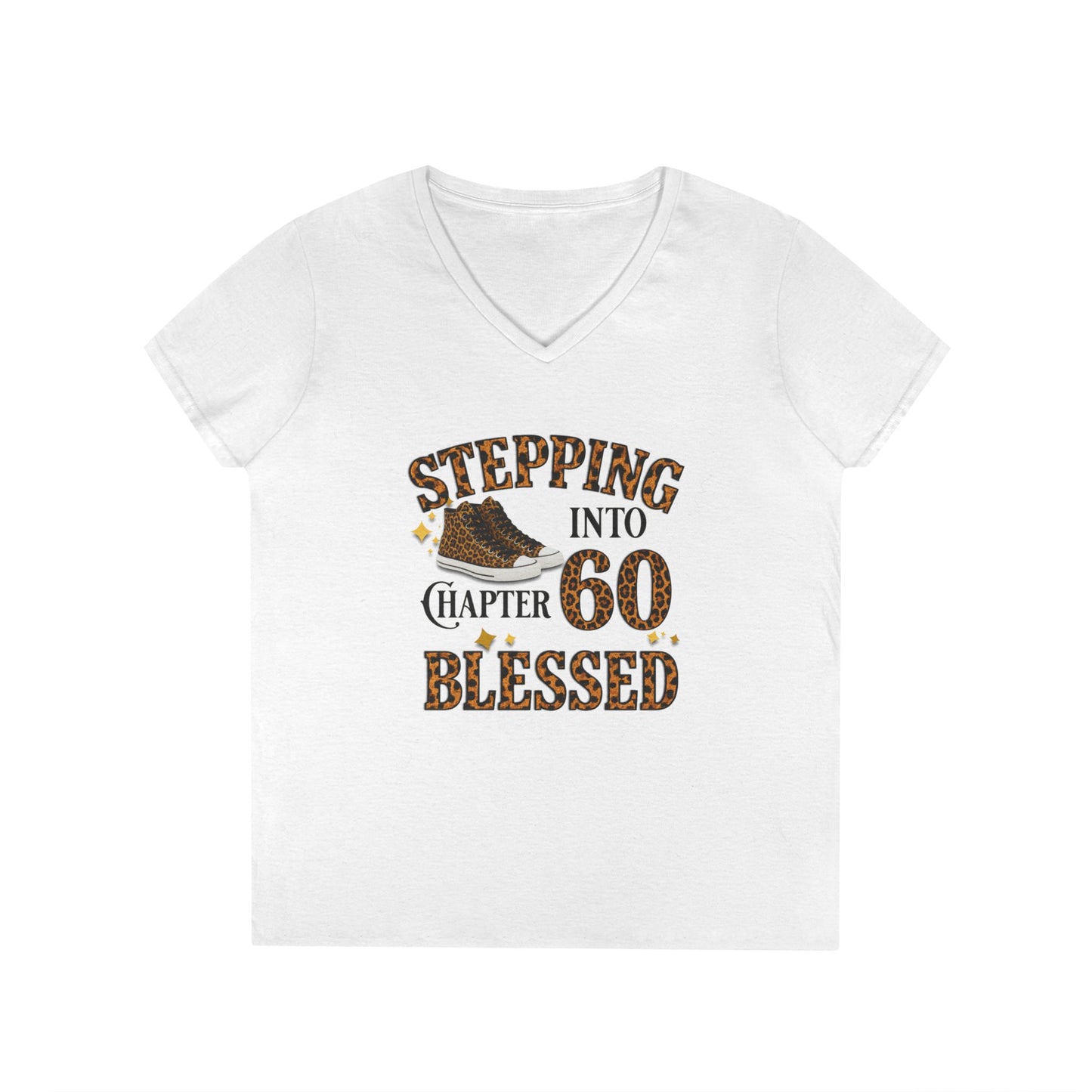 Stepping Into Chapter 60 Blessed V-Neck Tee