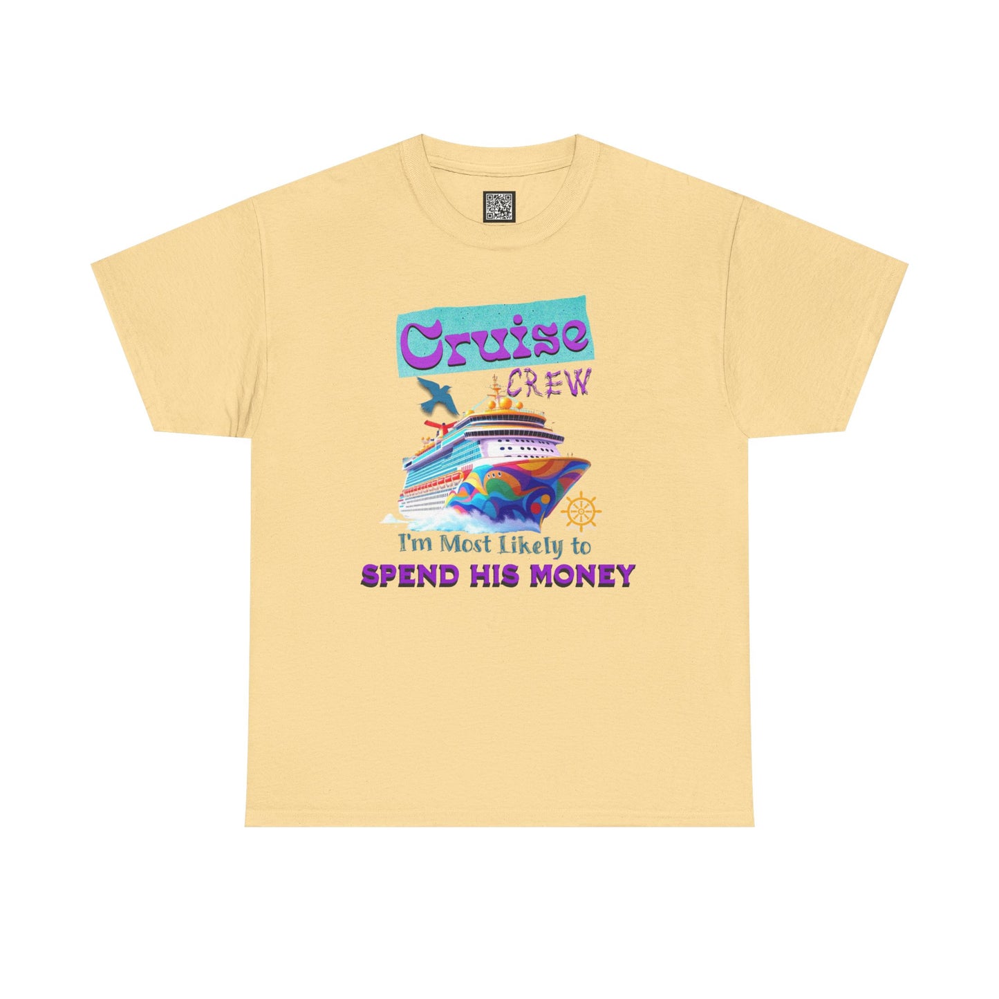 Funny Cruise Crew Tee, Vacation T-Shirt, Gift for Cruise Lovers, Vacation Humor Apparel, Travel Enthusiast Shirt, Spend His Money Tee