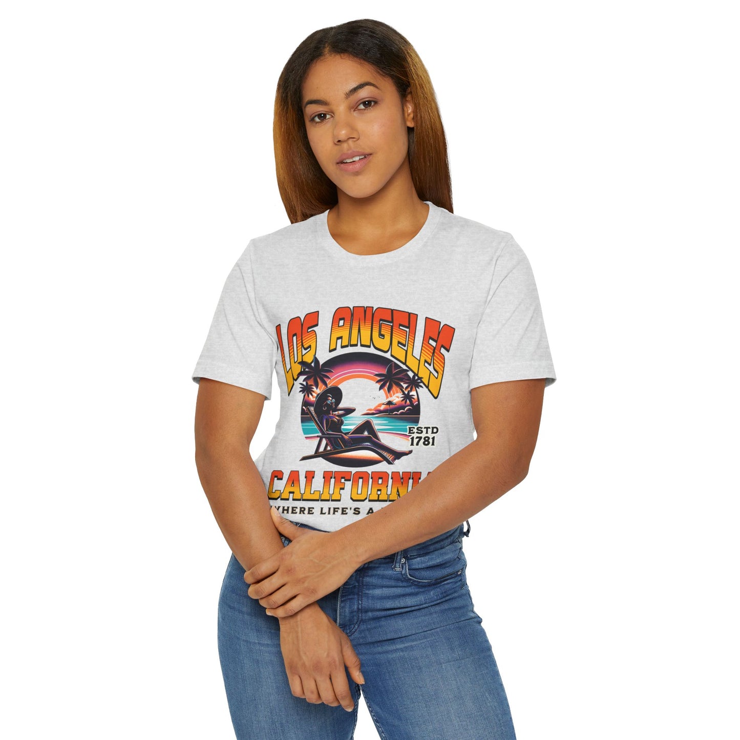 Los Angeles Vibes – “Where Life’s a Beach” Tee, Los Angeles Style Clothing, Beach Style T-Shirt, Rep Your City Los Angeles