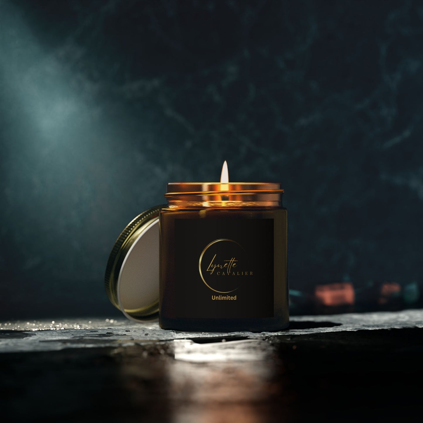 Lynette Cavalier's Scented Candles, Coconut Apricot Wax (4oz, 9oz), 20 Hours of Burn Time, Hand Poured Coconut Apricot Wax