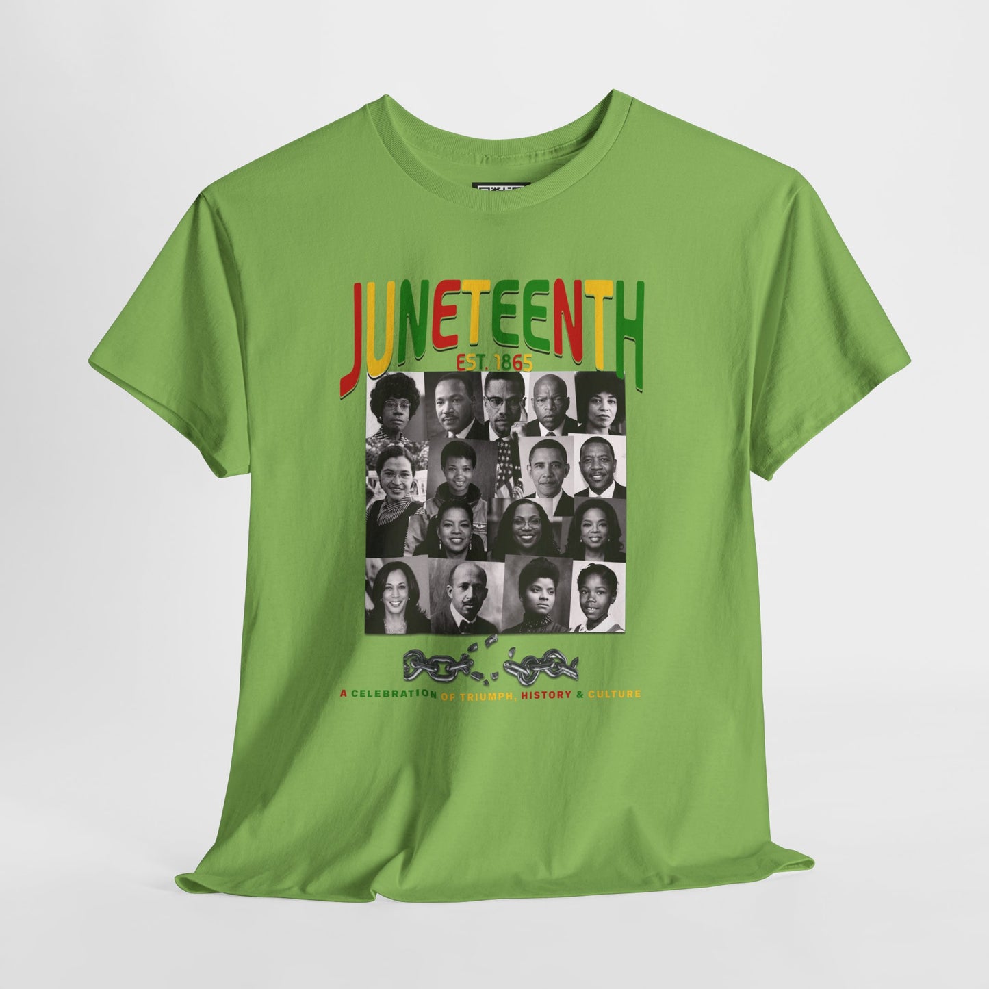 Juneteenth Celebration T-Shirt – "Let Freedom Ring" Colorful Chain Design (Est. 1865)