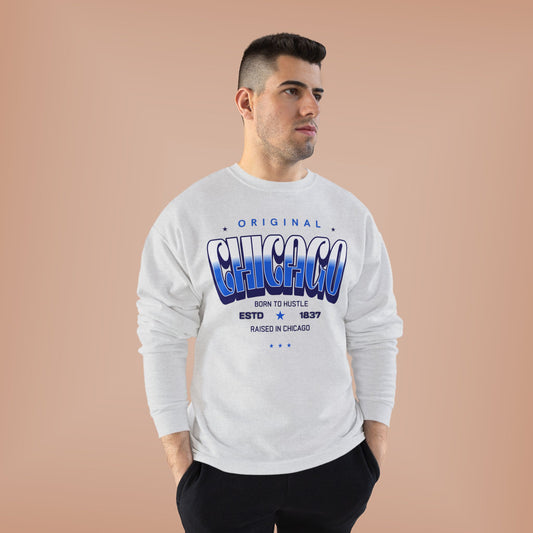 Chicago Hustle EcoSmart Crewneck Sweatshirt, Unisex Sweatshirt, Gift for Chicago Lovers, Trendy Streetwear, Casual Wear, Cozy Sweatshirt