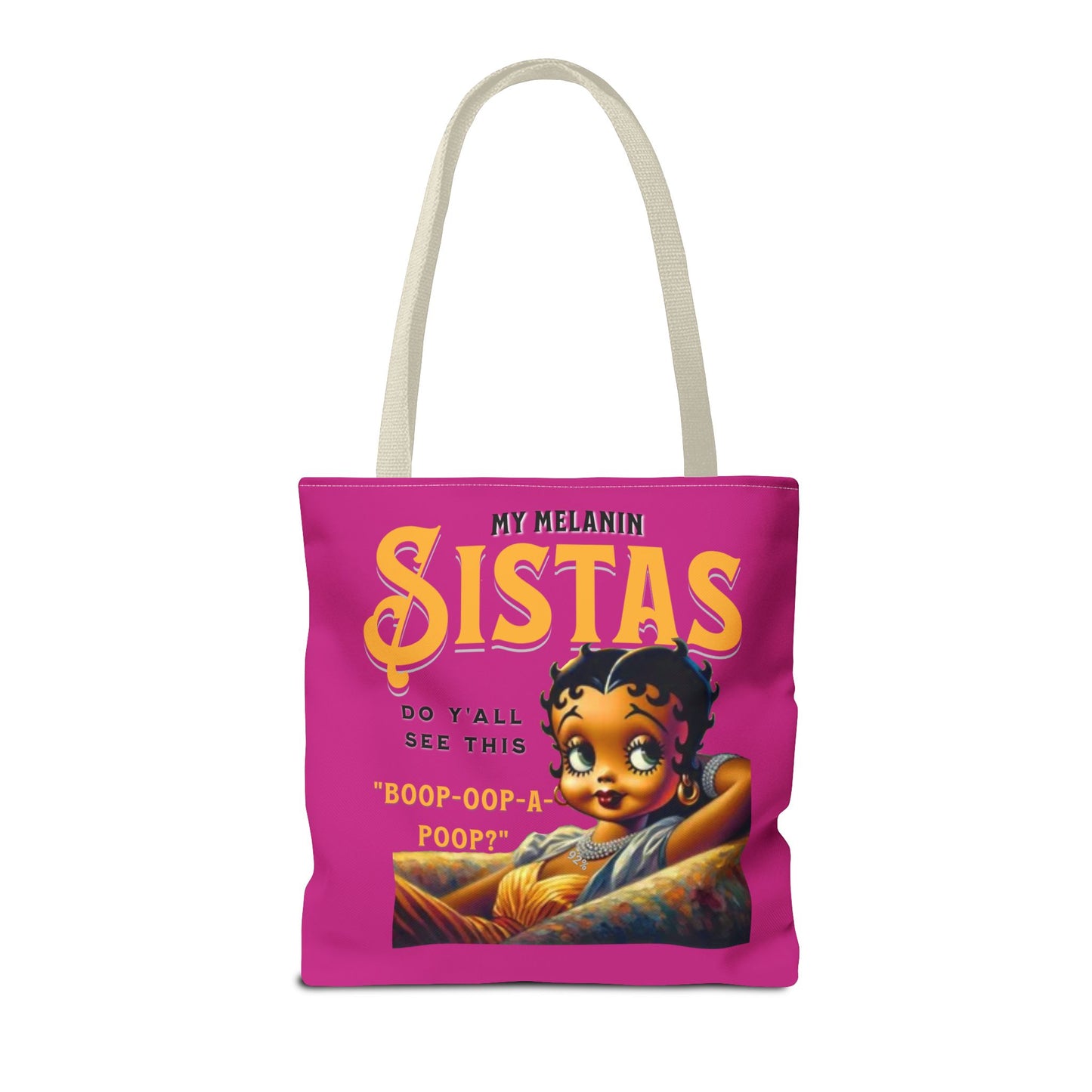 Black Betty Boop Tote Bag, 92 Percent Women Tote Bag, Cute Betty Boop Gift, Pink Betty Boop Tote Bag, Humorous Betty Boop Bag