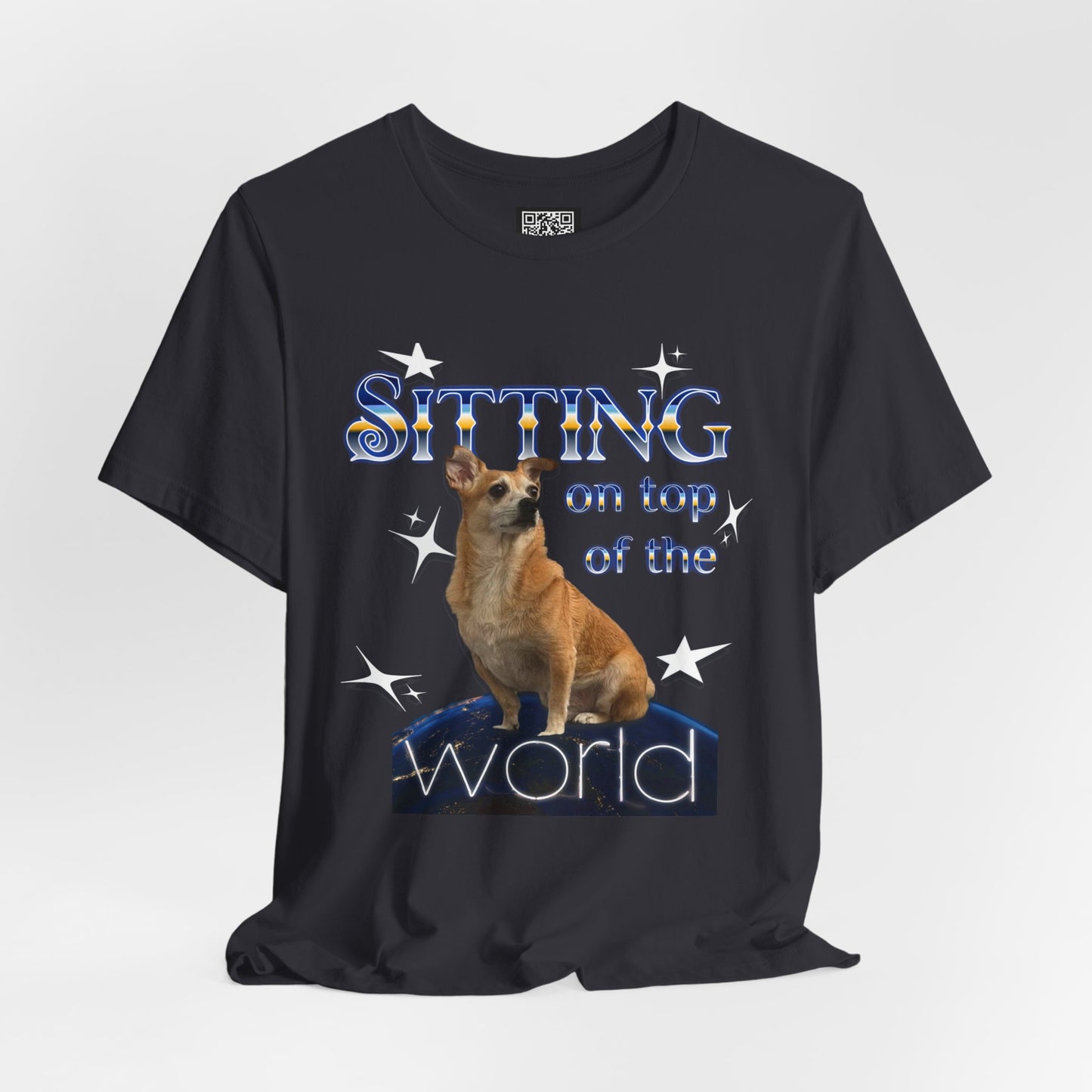 Personalized T‑Shirt for Pets— "Sitting on Top of the World" Chihuahua Graphic Tee