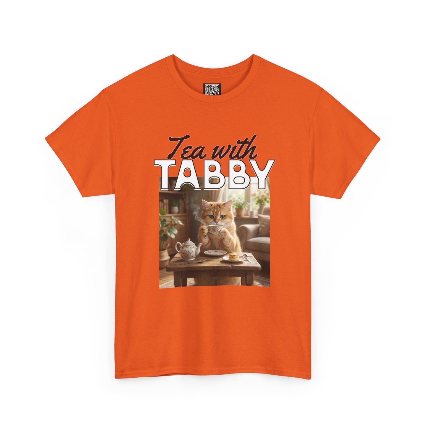 Personalized Tea with Tabby T-Shirt — Custom Cozy Cat Graphic Tee