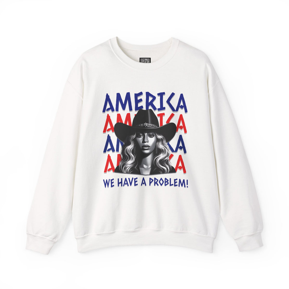 America Graphic Crewneck Sweatshirt, Beyonce America We Have a Problem, Fan Merchandise for Beyonce, Unisex Gildan Sweatshirts