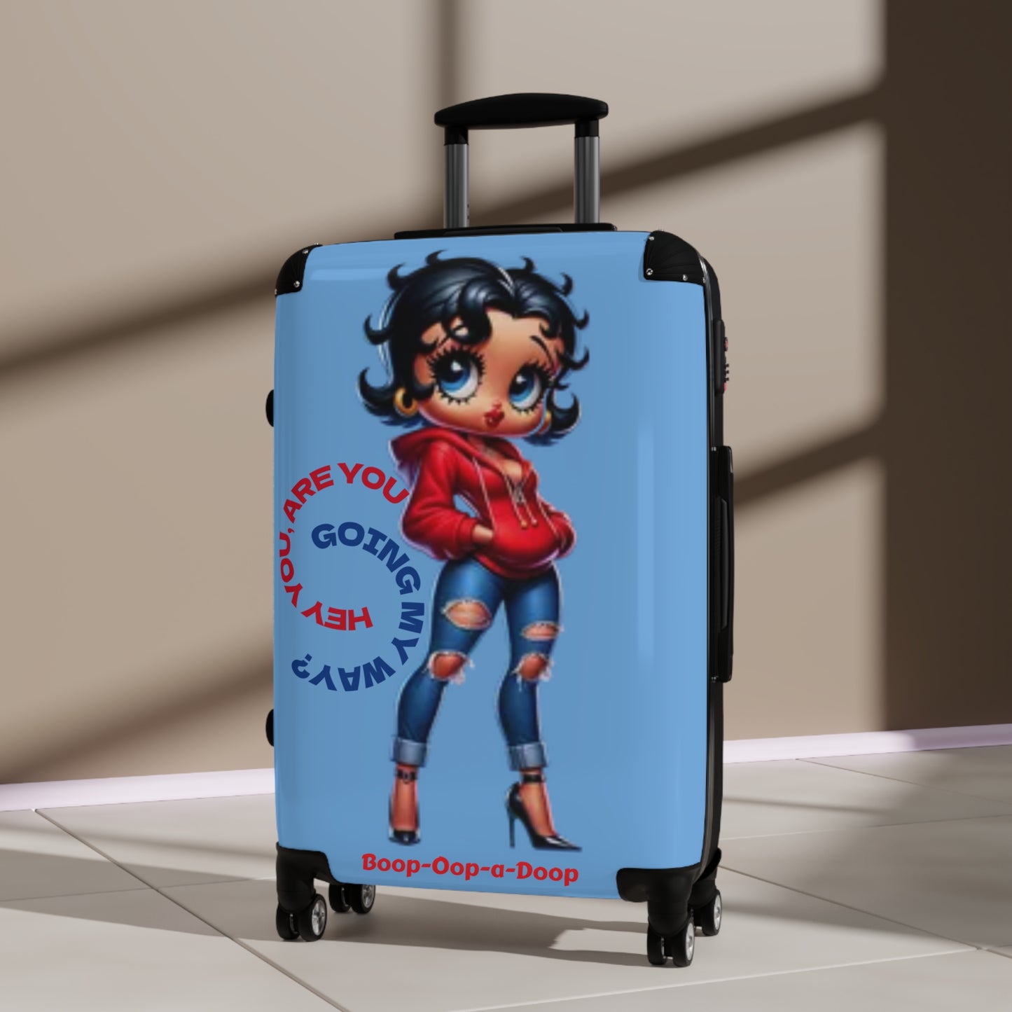 Chic Travel Suitcase with Trendy Betty Boop Cartoon Design, Durable Luggage for Fashion Lovers, Perfect Gift for Travelers, Weekend Getaways