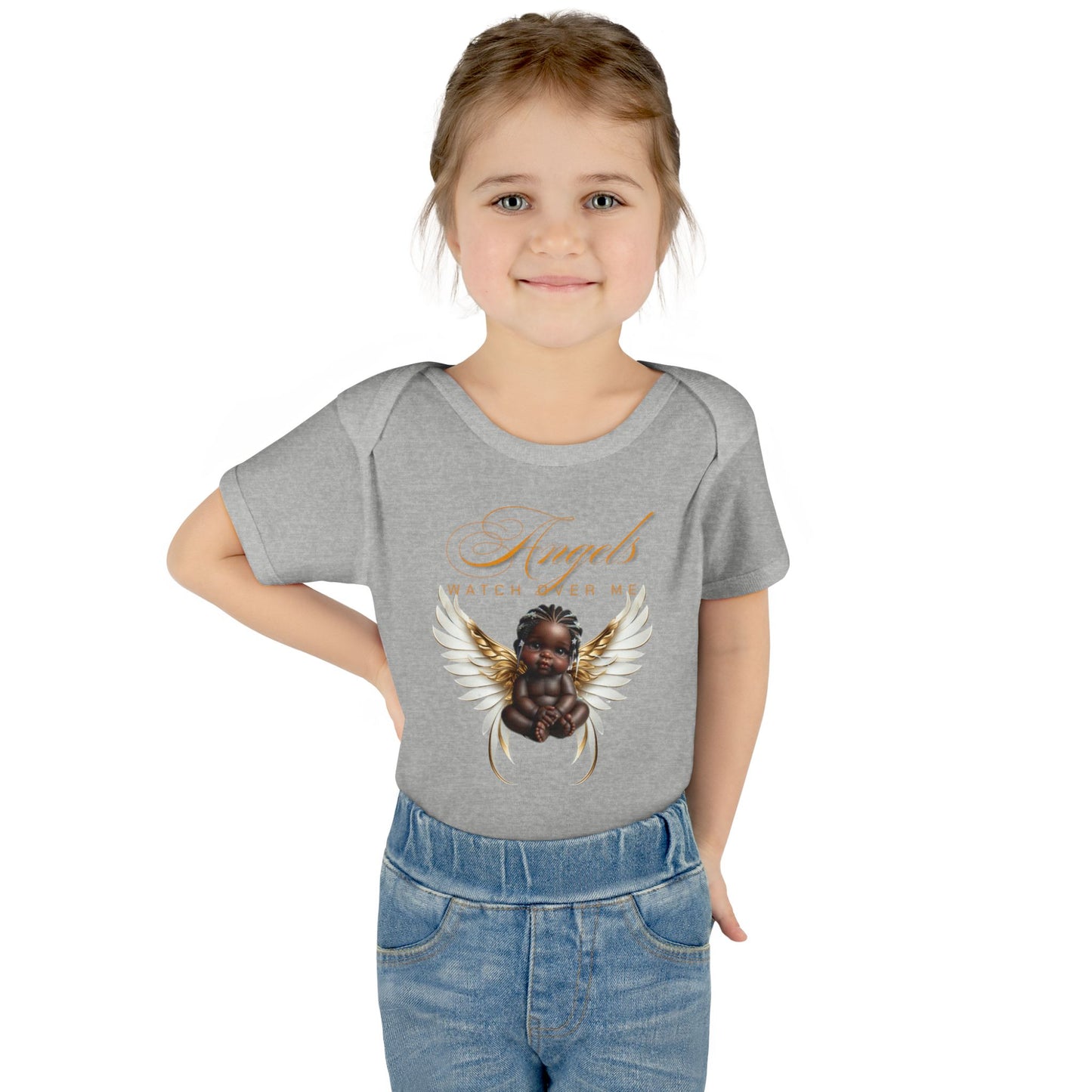 Angel Watch Over Me Infant Bodysuit – Adorable Baby Outfit for Newborns, Divine Guidance Baby Onesies, Religious Baby Onesies