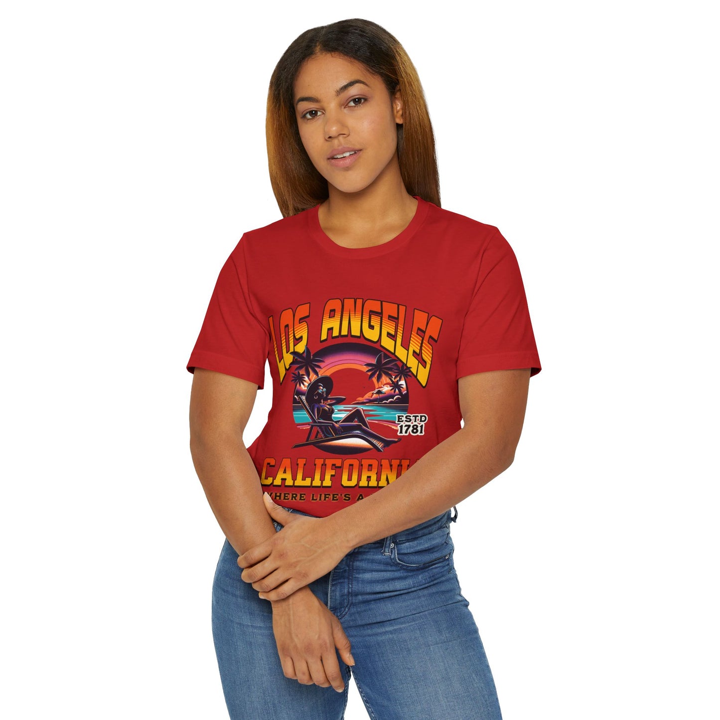 Los Angeles Vibes – “Where Life’s a Beach” Tee, Los Angeles Style Clothing, Beach Style T-Shirt, Rep Your City Los Angeles