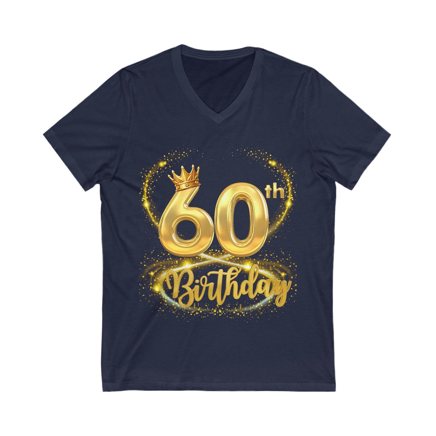60th Birthday Jersey Short Sleeve V-Neck Tee,