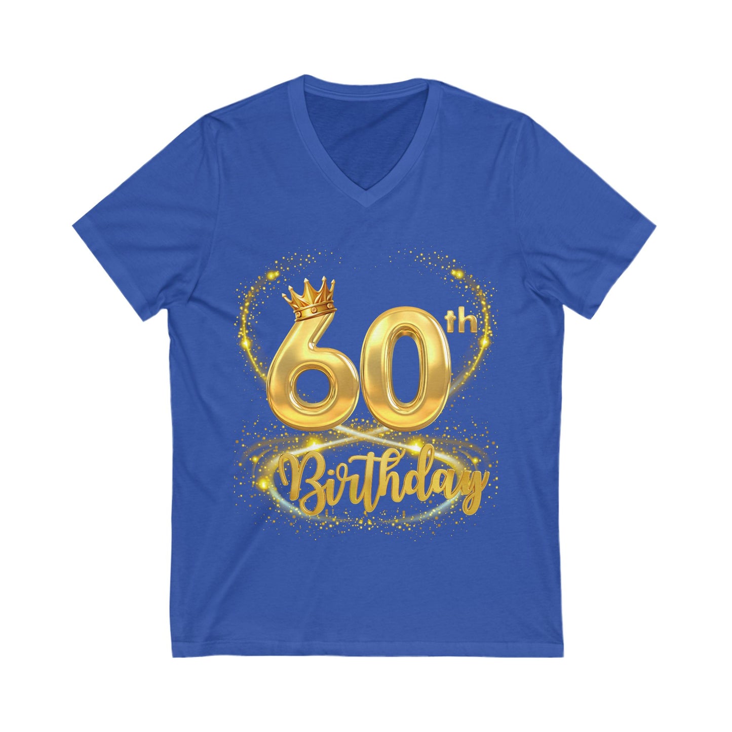 60th Birthday Jersey Short Sleeve V-Neck Tee,