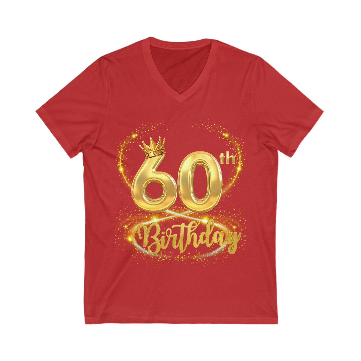 60th Birthday Jersey Short Sleeve V-Neck Tee,