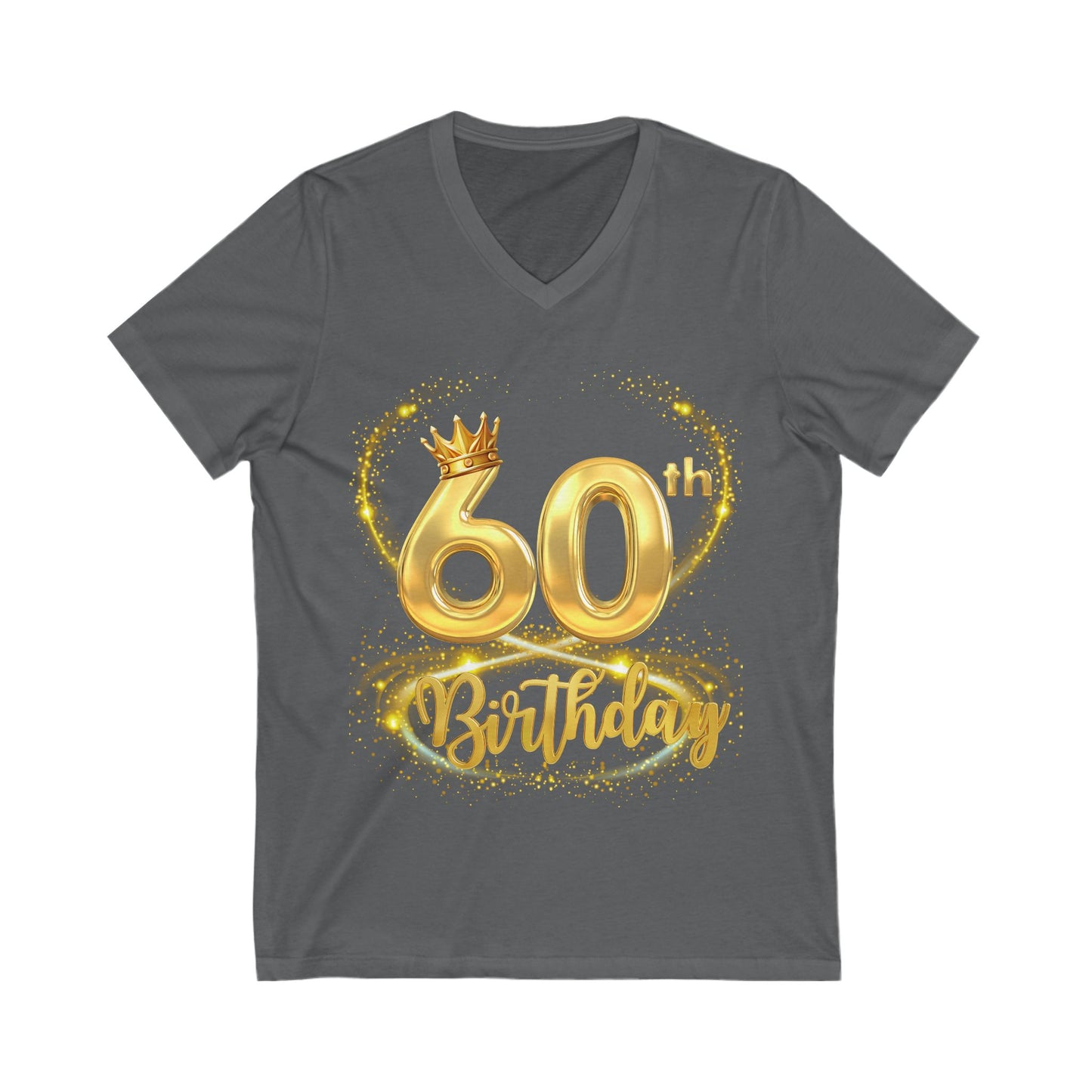 60th Birthday Jersey Short Sleeve V-Neck Tee,