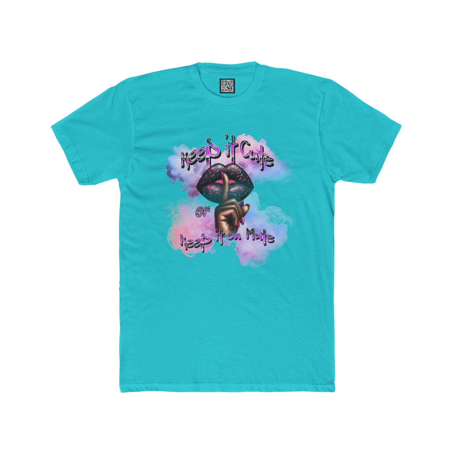 Keep It Cute Cotton Crew Tee - Trendy Graphic Shirt for Everyday Style. Keep It Cute or Keep It on Mute T-Shirt, Positive Speaking Only Tees