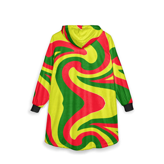 Vibrant Unisex Hooded Blanket - Cozy Tie-Dye Design for Relaxation & Fun, Fun Tie-Dyed Hooded Blanket for Mom, 70's Print Hoodie