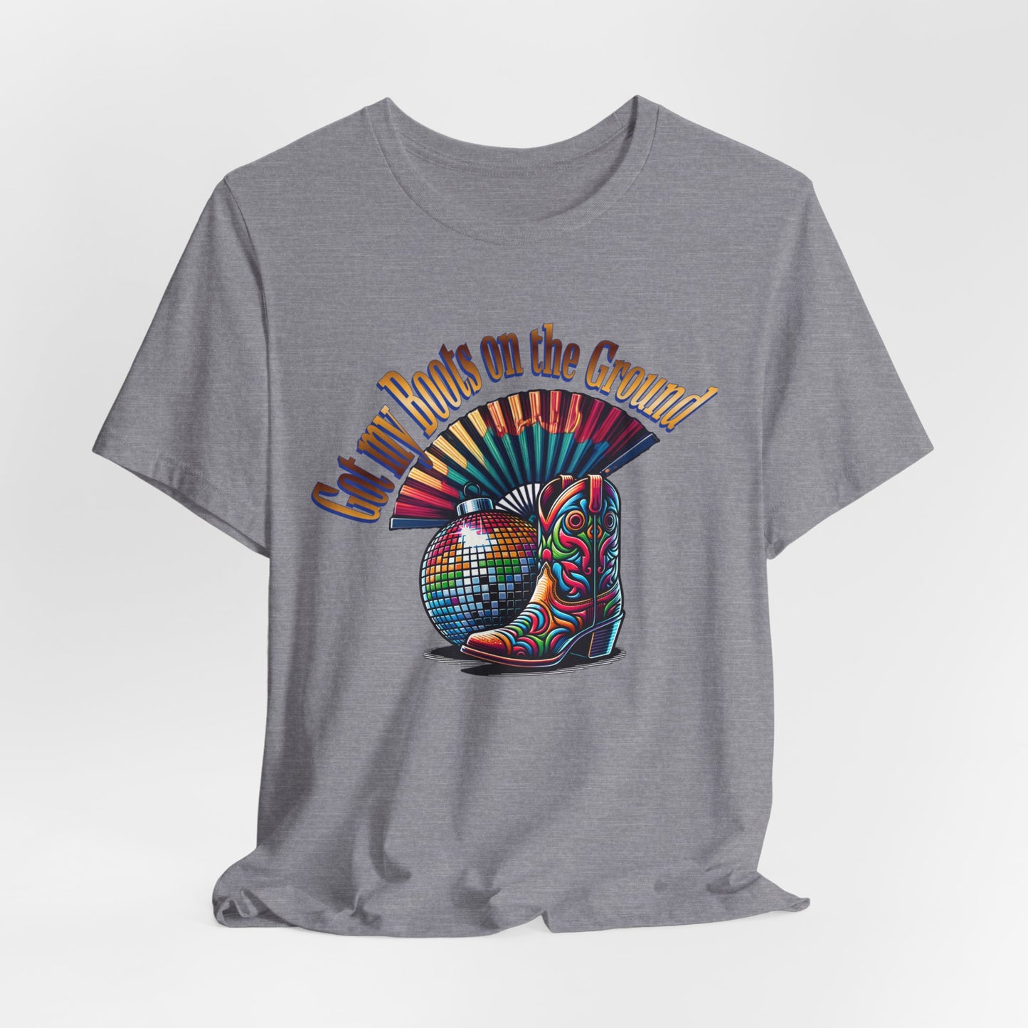 Boots on the Ground Groove Tee, Disco Ball Unisex Jersey Tee - Fun Tee for Latest Dance Crave Boots on the Ground Music Lovers