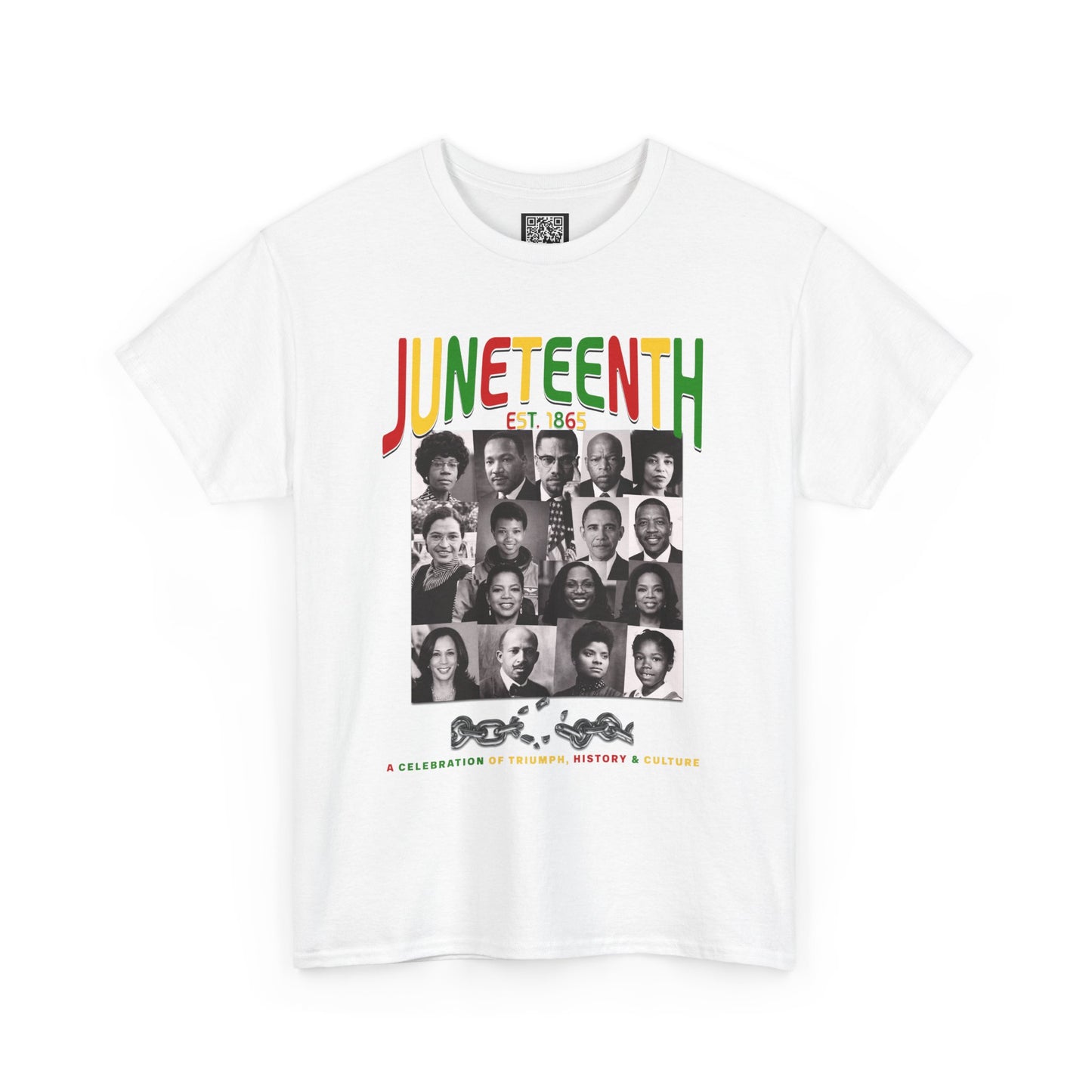 Juneteenth Celebration T-Shirt – "Let Freedom Ring" Colorful Chain Design (Est. 1865)
