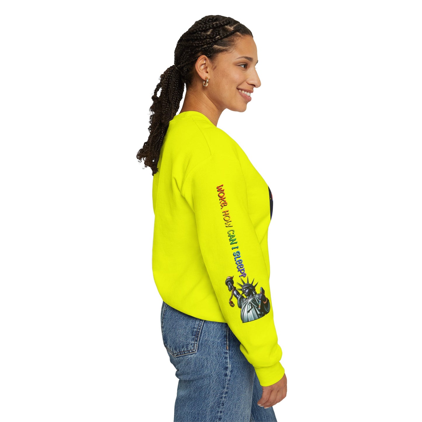 America Graphic Crewneck Sweatshirt - Juneteenth Unisex Heavy Blend™ - Casual Activist Fashion, No Kings Protest Shirt, Hands Off Protest Tee