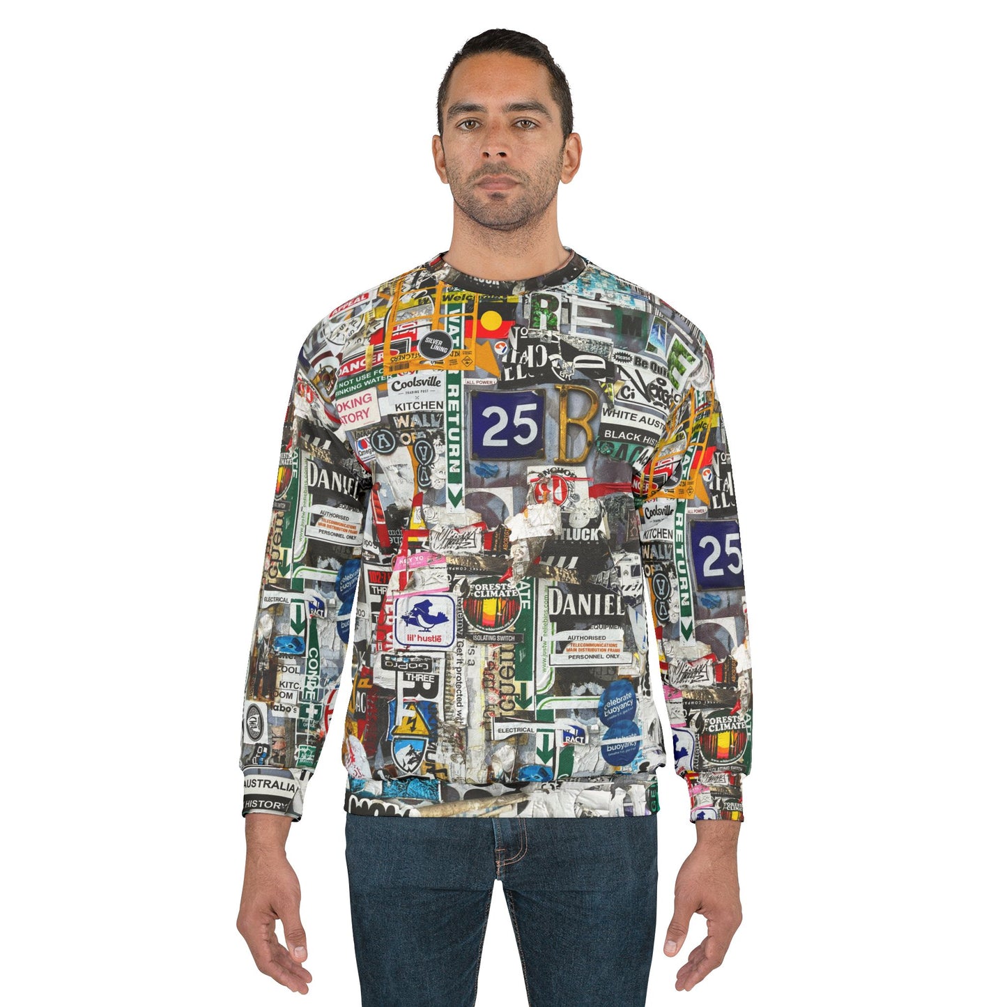 Vintage Road Sign Unisex Sweatshirt, Abstract Shirt