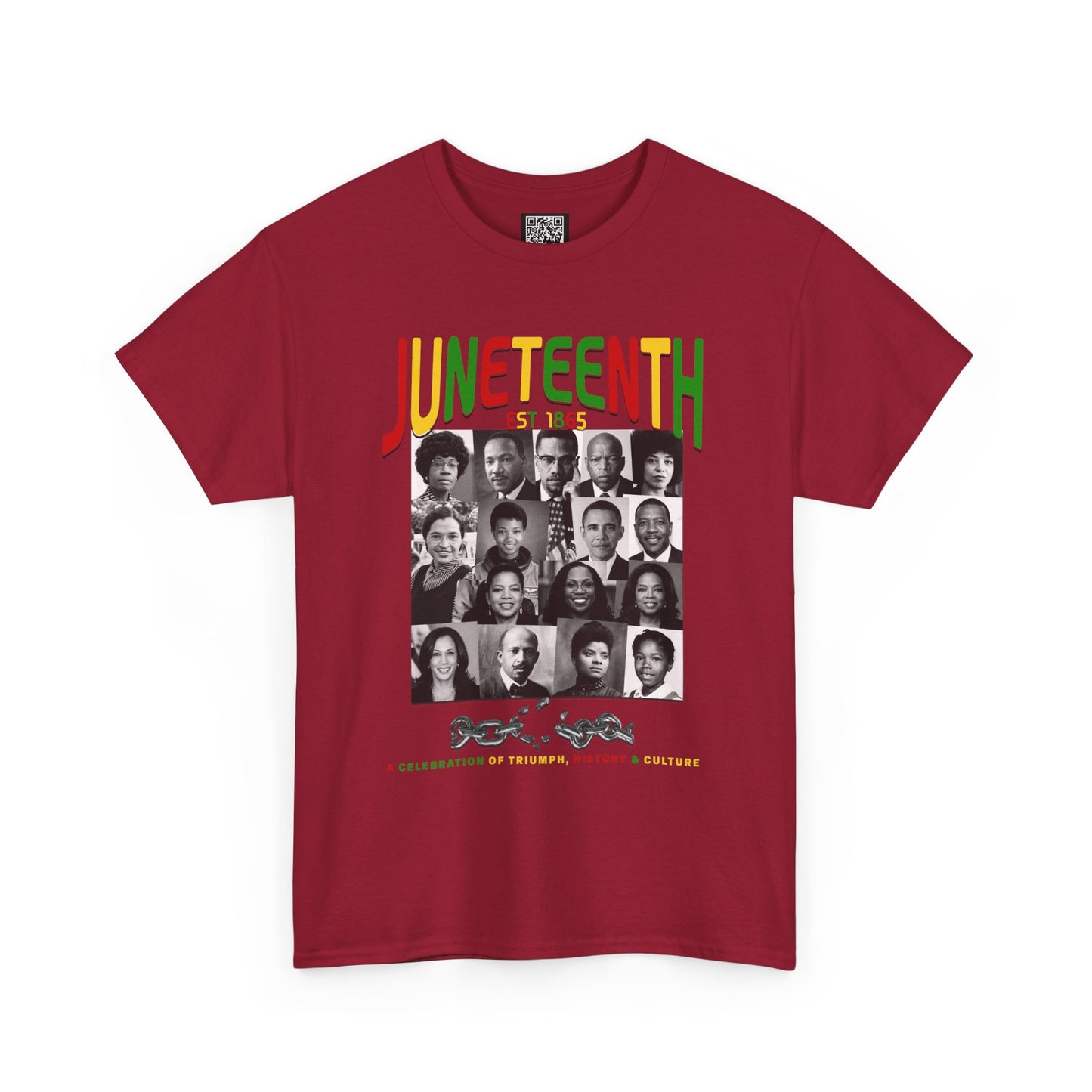 Juneteenth Celebration T-Shirt – "Let Freedom Ring" Colorful Chain Design (Est. 1865)