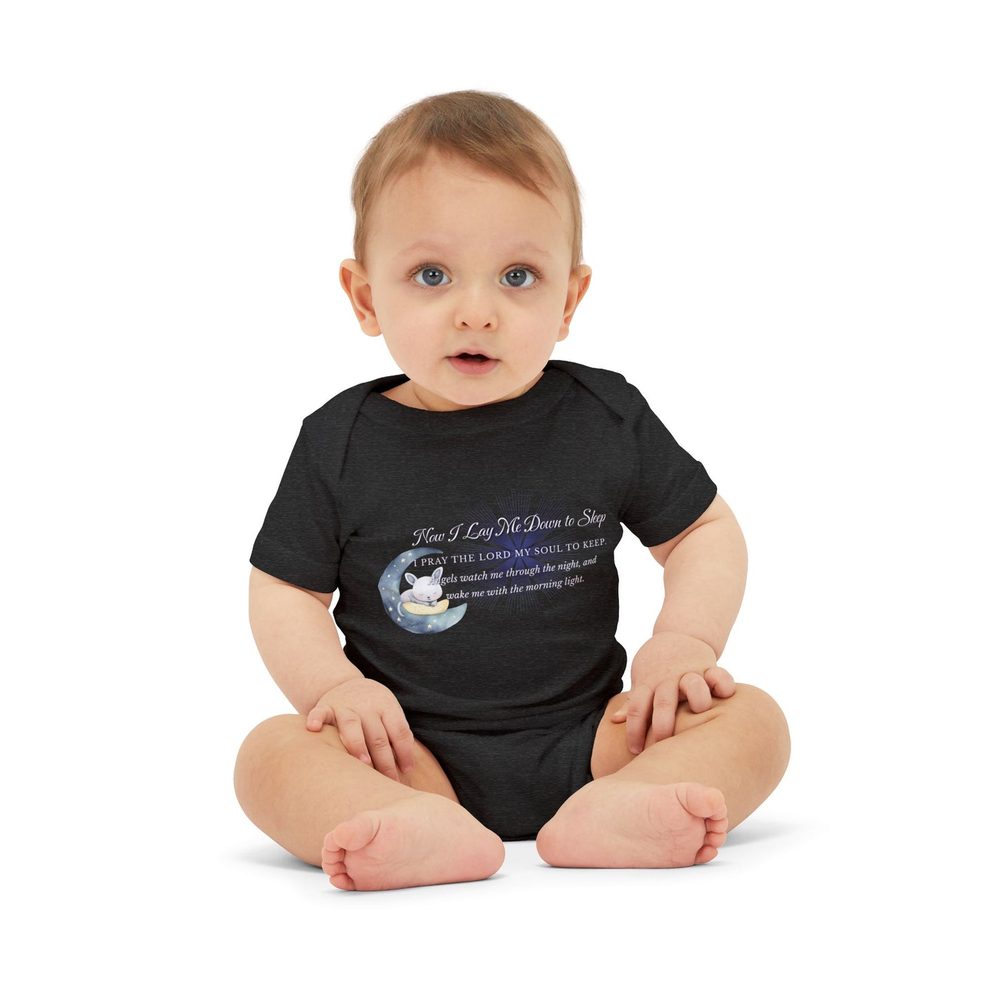 Cute Infant Jersey One Piece - "Now I Lay Me Down to Sleep" Baby Bodysuit, Newborn Baby Shower Gift, Onesie with a Nighttime Prayer