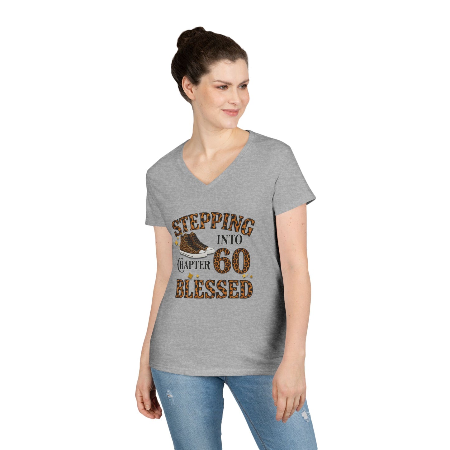 Stepping Into Chapter 60 Blessed V-Neck Tee