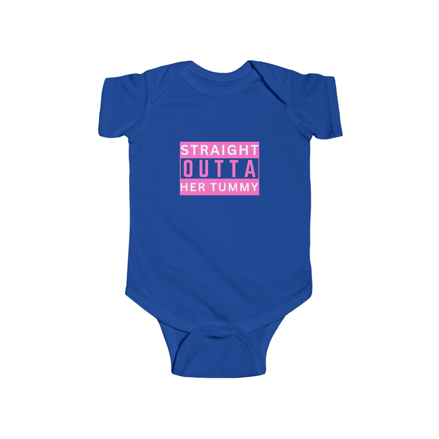 Straight Outta Her Tummy Infant Girls Fine Jersey Bodysuit, Funny Baby Onesies, Cute Baby Girl Onesie from 0-24 Months, Onesies for Girls, Cute Baby Shower Gift