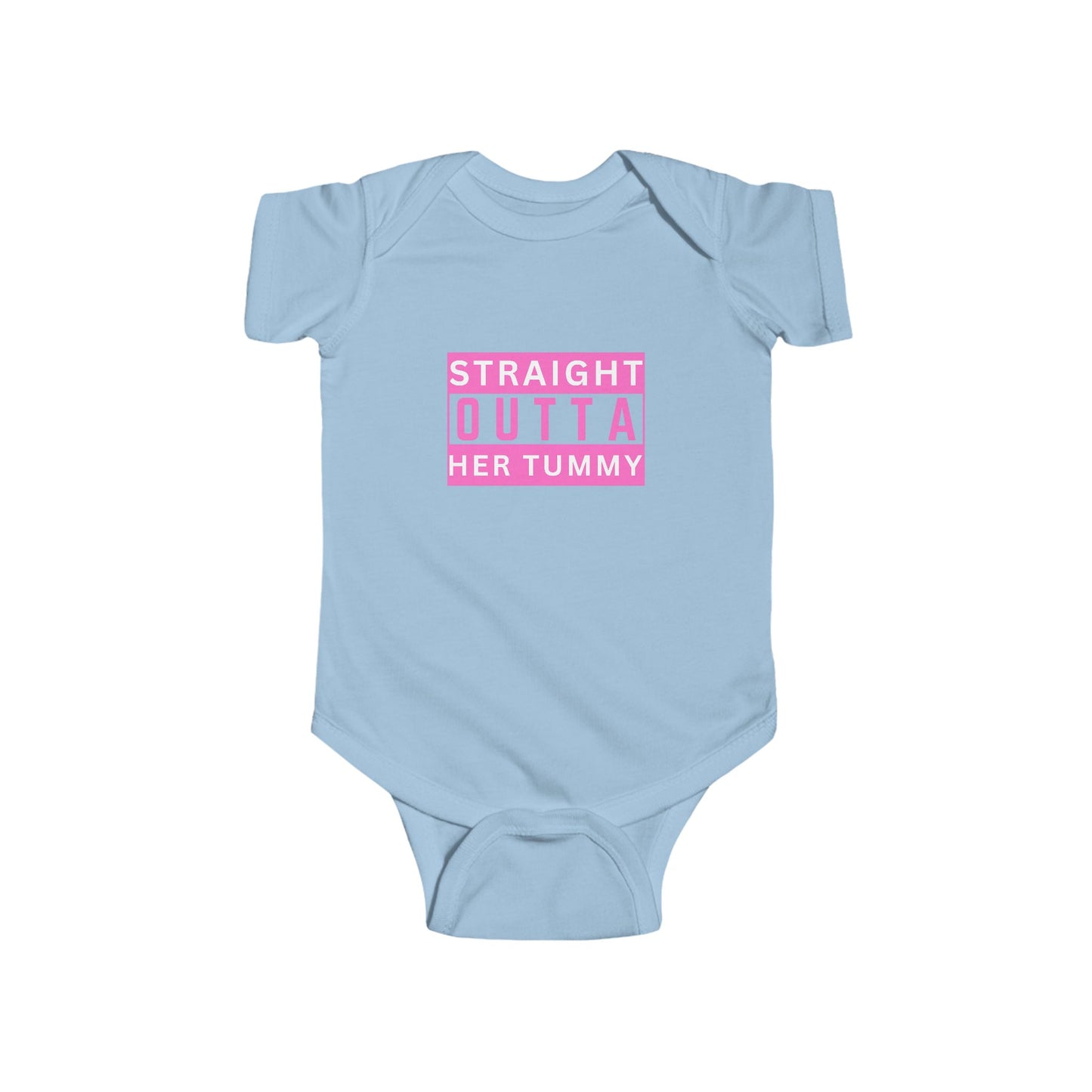 Straight Outta Her Tummy Infant Girls Fine Jersey Bodysuit, Funny Baby Onesies, Cute Baby Girl Onesie from 0-24 Months, Onesies for Girls, Cute Baby Shower Gift