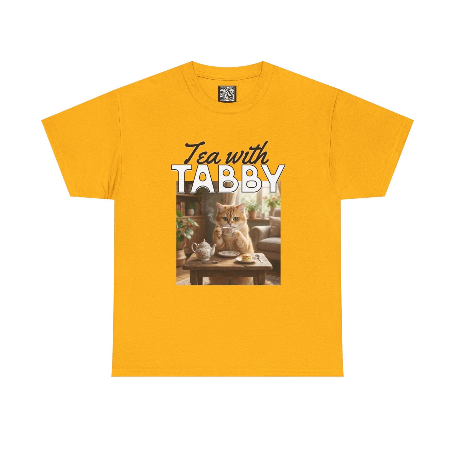 Personalized Tea with Tabby T-Shirt — Custom Cozy Cat Graphic Tee
