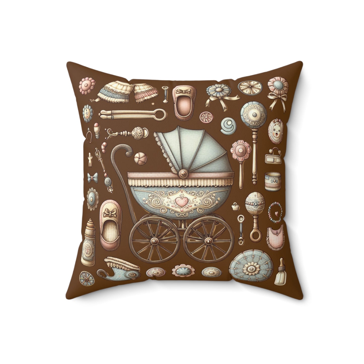 Beautiful Polyester Square Pillow for a Baby's Room, Baby Shower Gift for Boy or Girl, Cute Gift for a Baby Shower,