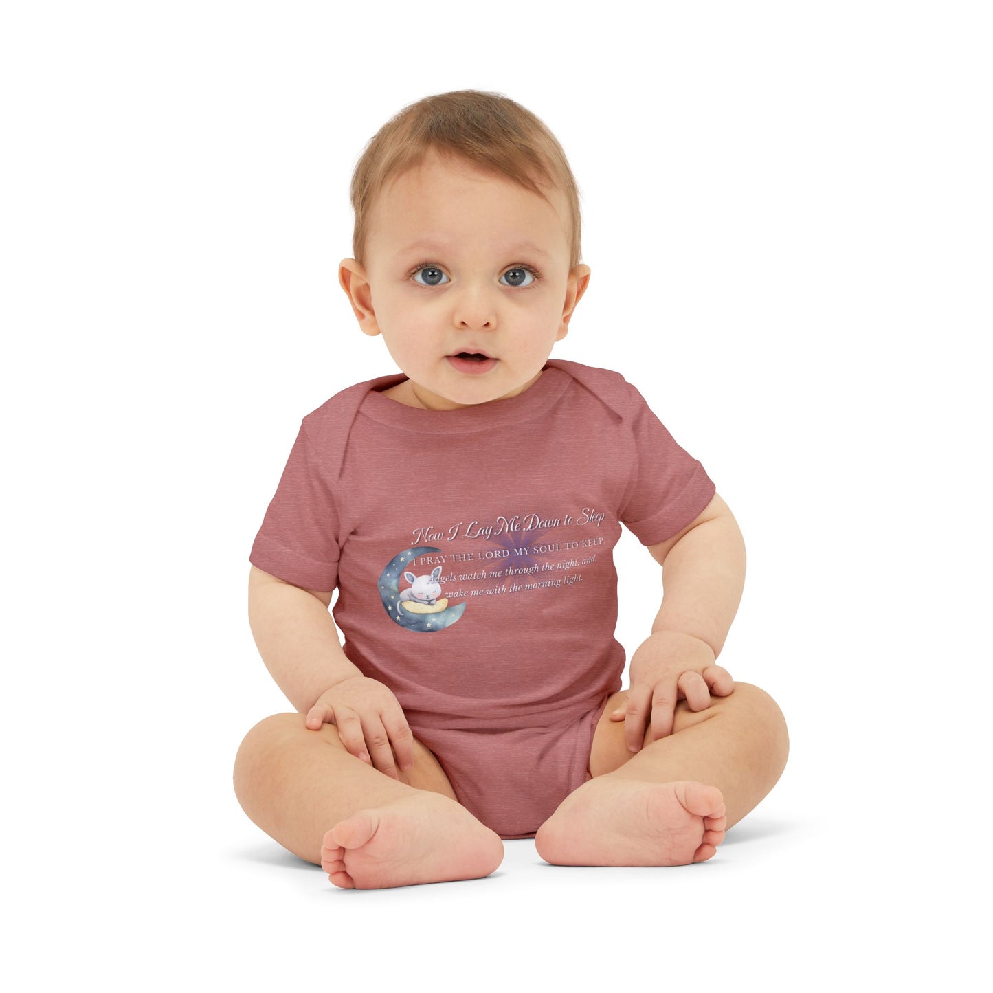 Cute Infant Jersey One Piece - "Now I Lay Me Down to Sleep" Baby Bodysuit, Newborn Baby Shower Gift, Onesie with a Nighttime Prayer