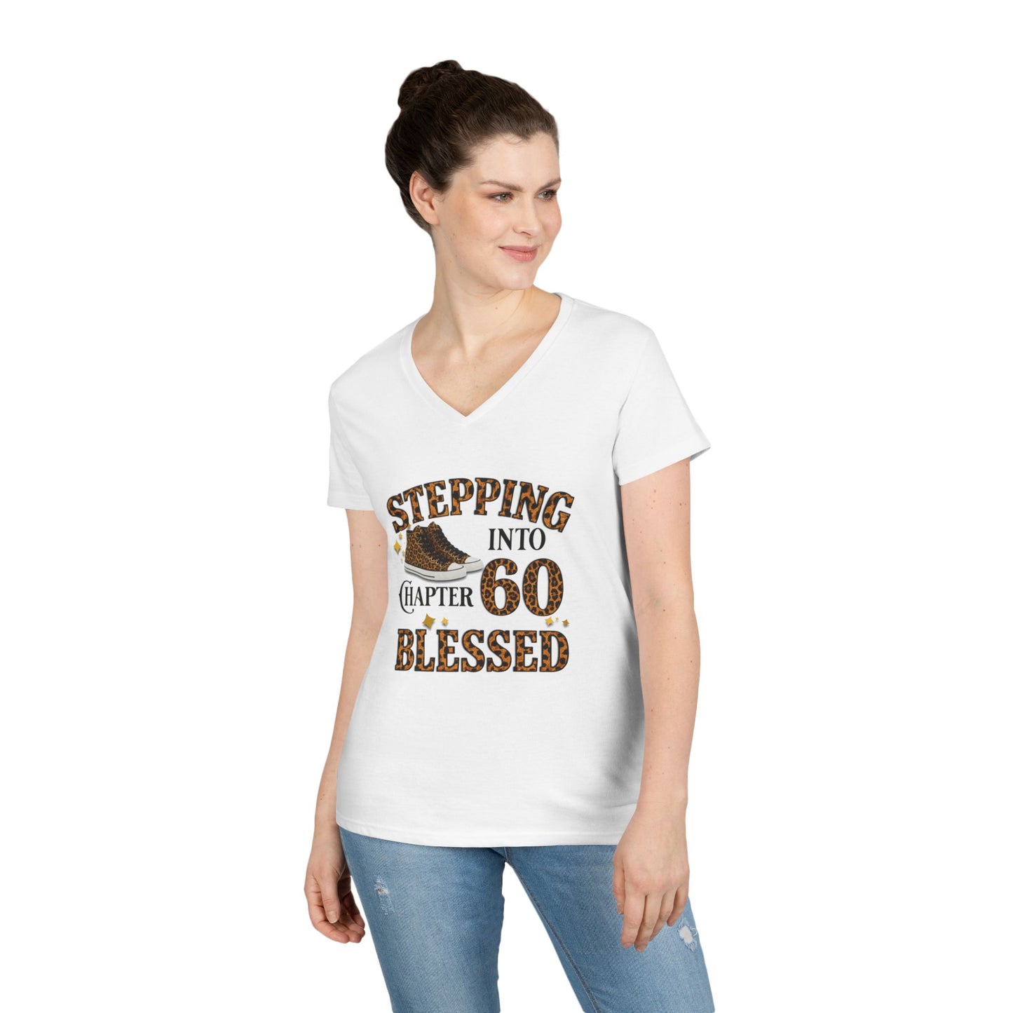 Stepping Into Chapter 60 Blessed V-Neck Tee