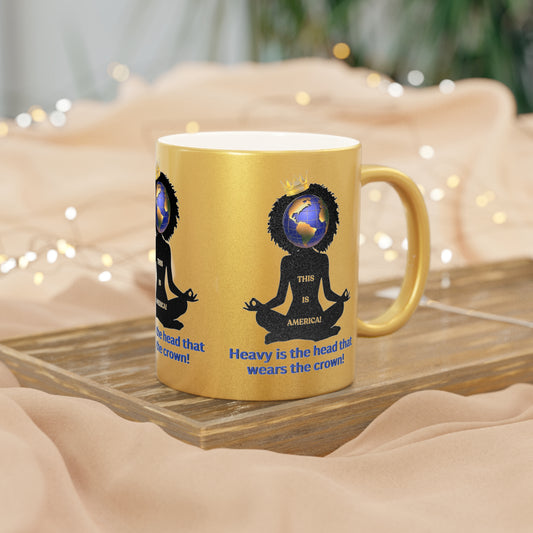 Heavy is the Head Woman Metallic Mug (Silver\Gold), Gift for Mother's Day, Perfect Grandma Gifts