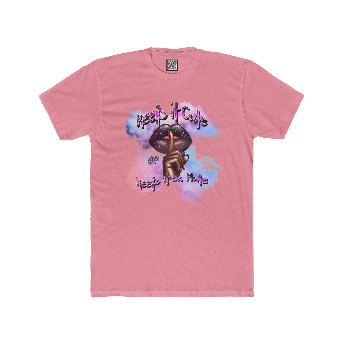 Keep It Cute Cotton Crew Tee - Trendy Graphic Shirt for Everyday Style. Keep It Cute or Keep It on Mute T-Shirt, Positive Speaking Only Tees