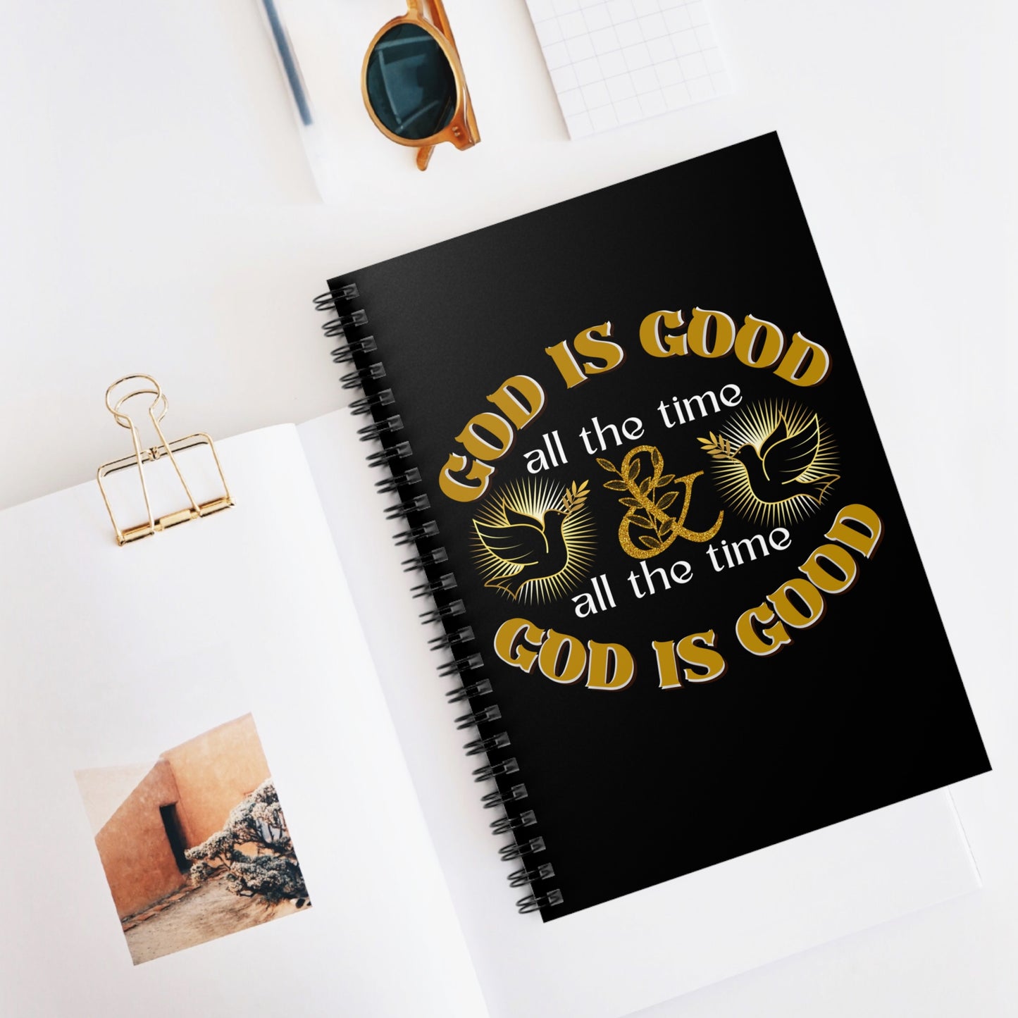 Spiral Notebook - God is Good Notebook, Christian Book, Religious Notebook, Inspirational Notebook, God is Notebook for Men and Woman