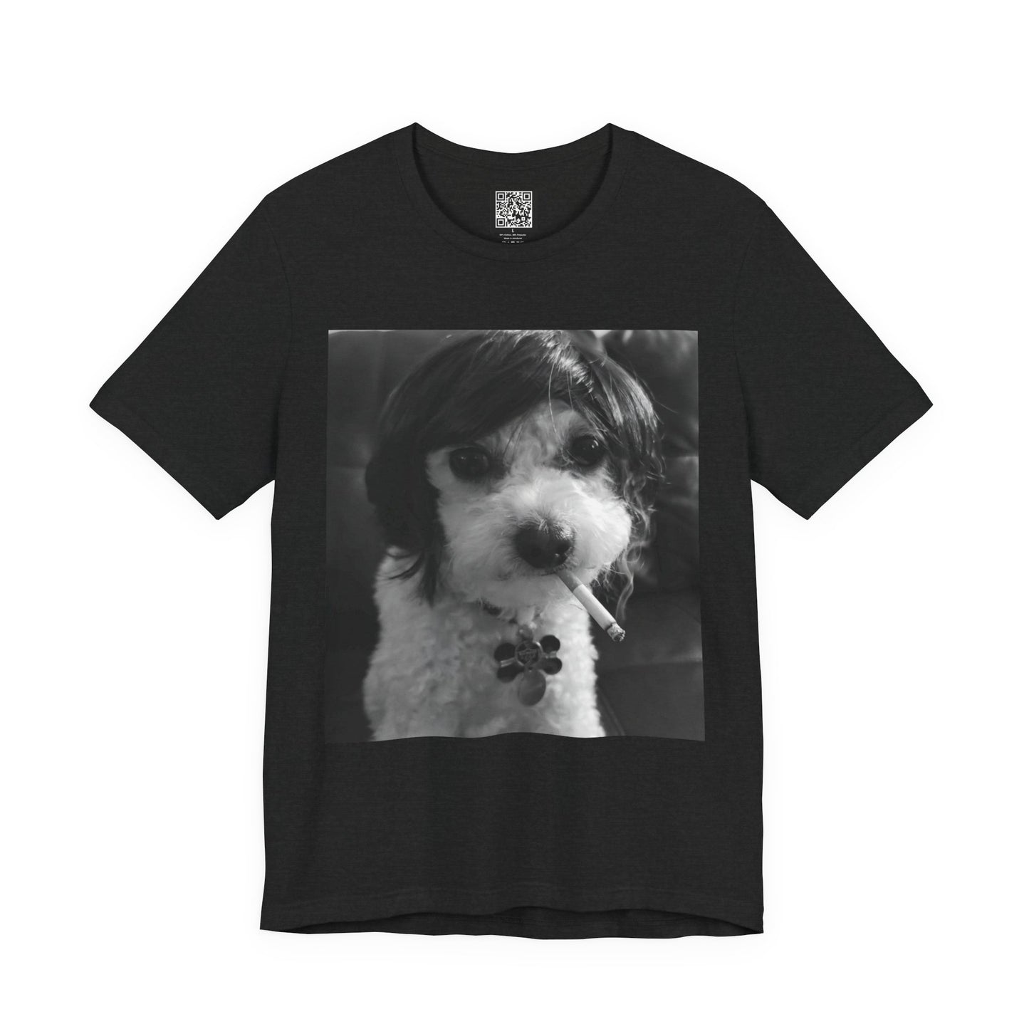 Personalized Dog Photo Tee — Retro Black & White Puppy Portrait T-Shirt