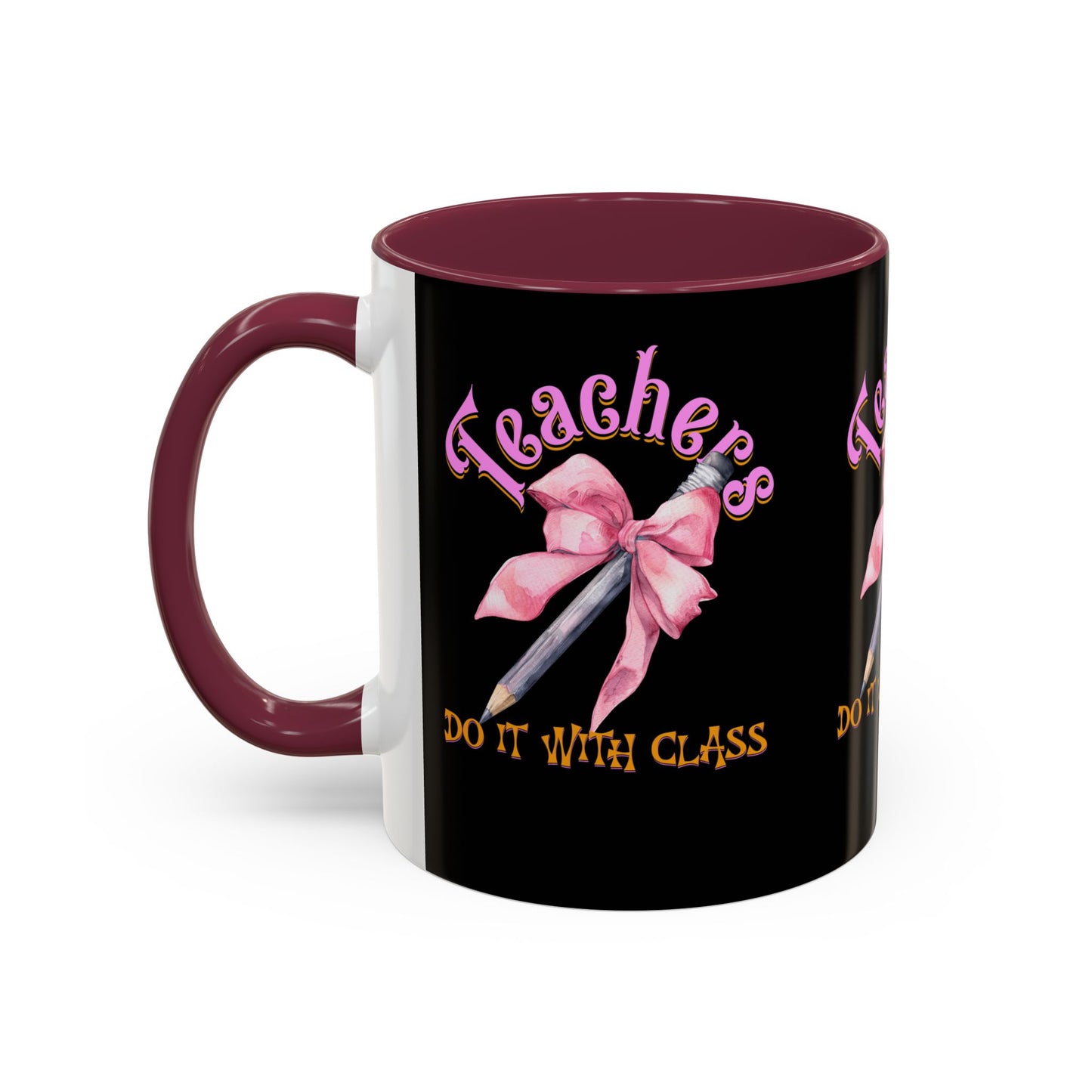Colorful Mugs (11oz, 15oz), Teacher Appreciation Gift, Cute Gift for Teachers, Coffee Mug for Teachers, Coquette Bow Coffee Mug