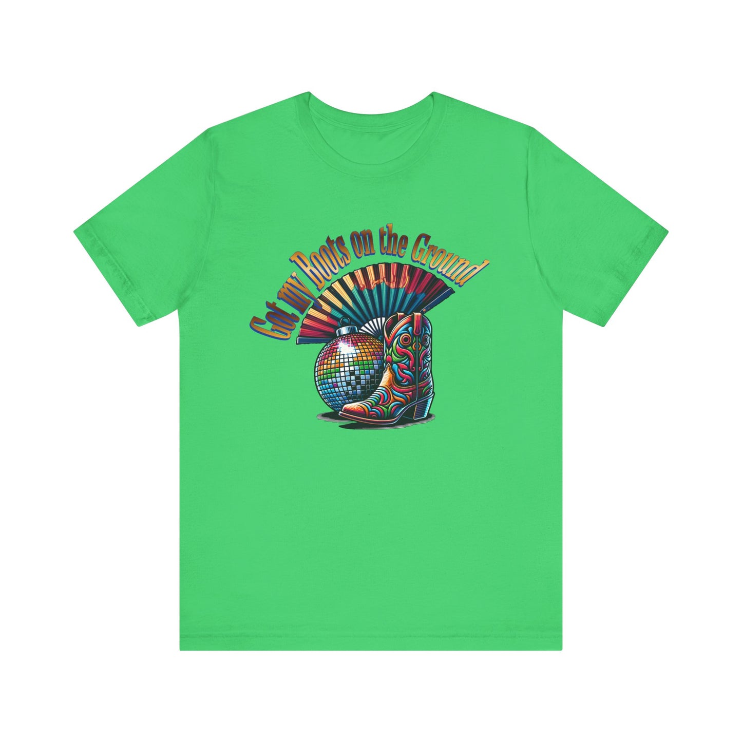 Boots on the Ground Groove Tee, Disco Ball Unisex Jersey Tee - Fun Tee for Latest Dance Crave Boots on the Ground Music Lovers