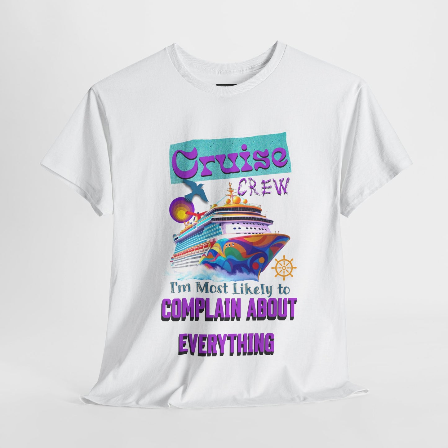 Cruise Crew Unisex Heavy Cotton Tee - Fun Travel T-Shirt for Vacations, Family Cruises, Summer Adventures, Gift for Cruise Travelers,