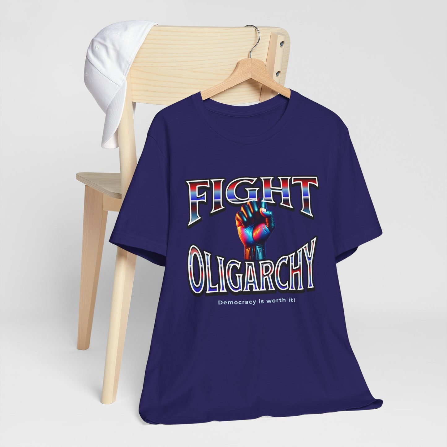 Fight Oligarchy, Democracy is Worth It! Fight Oligarchy Save Democracy Tee, Activists Protest T-Shirt, Political Rally Gear