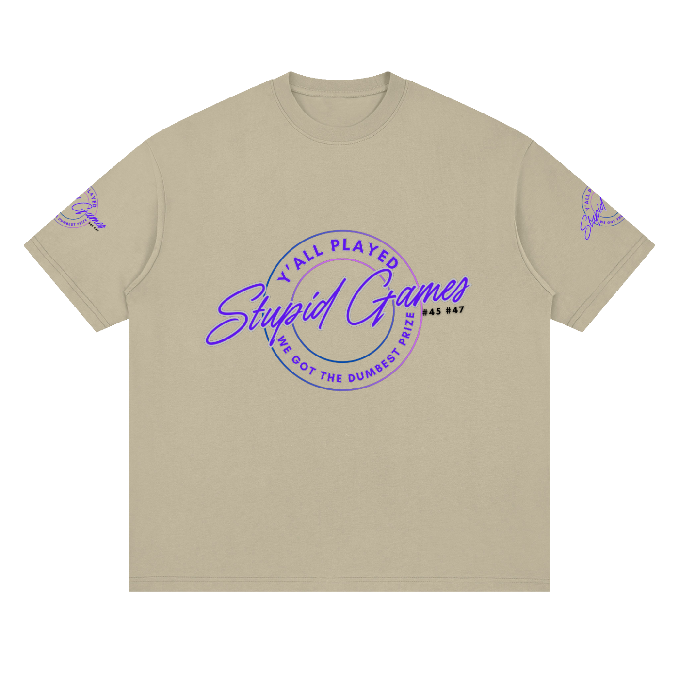 "Played Stupid Games" Streetwear Loose Drop Shoulder Tee