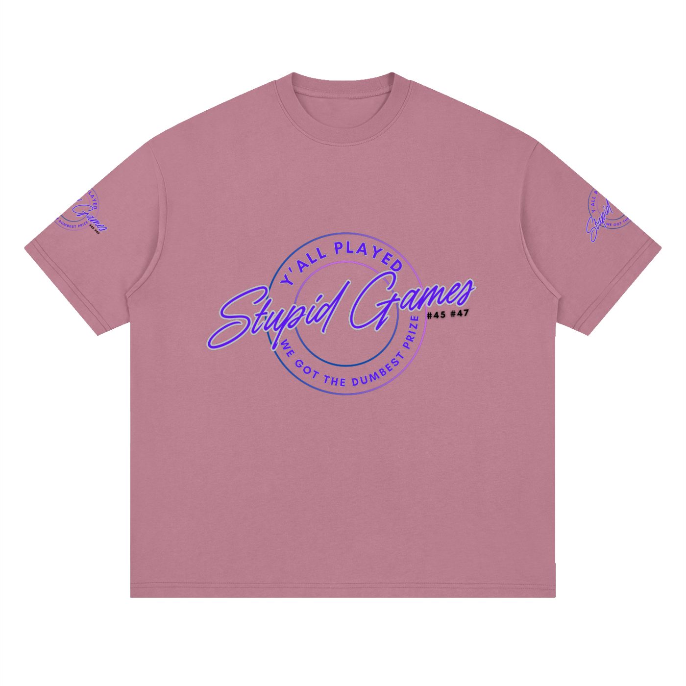 "Played Stupid Games" Streetwear Loose Drop Shoulder Tee