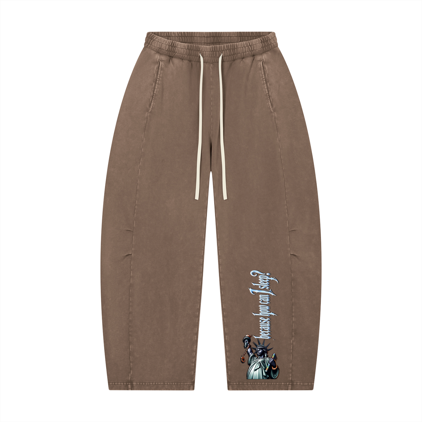 "Woke" Unisex Mineral Wash Barrel Leg Pants