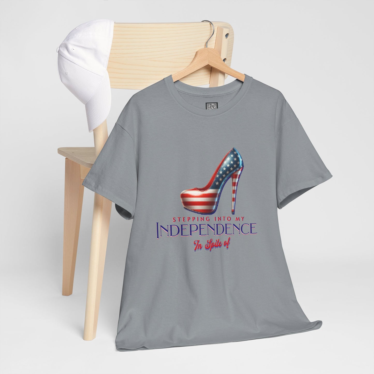 Independence Celebration Tee, Cute Women Heavy Cotton T-Shirt, Patriotic 4th of July Shirt, Cute Flag Gift for Her, Summer Style